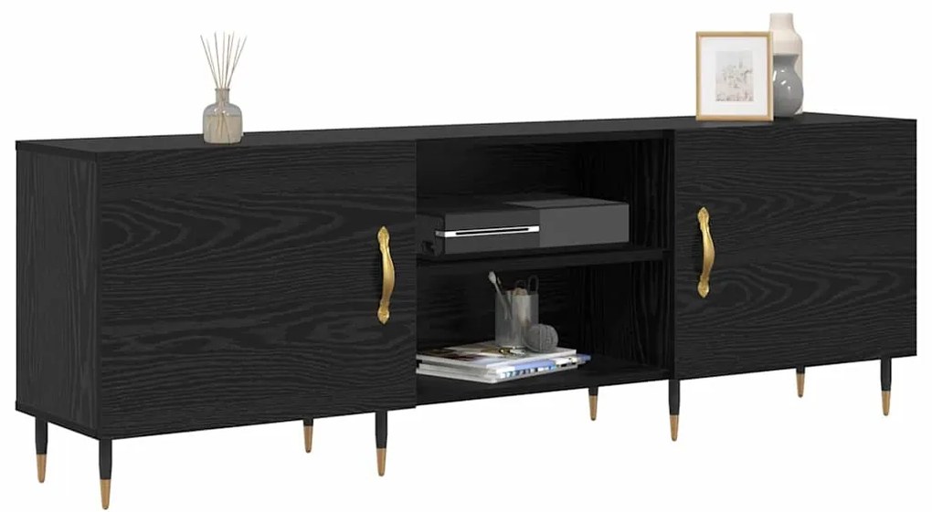 vidaXL Ντουλάπι TV Μαύρη δρυς 150 x 30 x 50 cm Επεξεργασμένο ξύλο