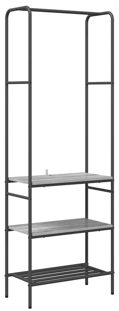 vidaXL Ράφι ρούχων με ράφια με ράφι Γκρι sonoma 60 x 30 x 171 εκ