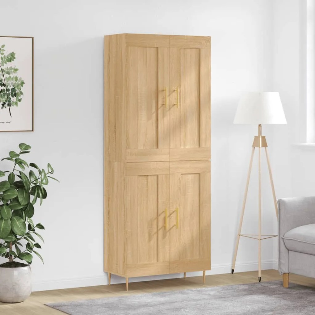 vidaXL Ντουλάπι Sonoma δρυς 69,5 x 34 x 180 εκ. από Επεξεργασμένο Ξύλο