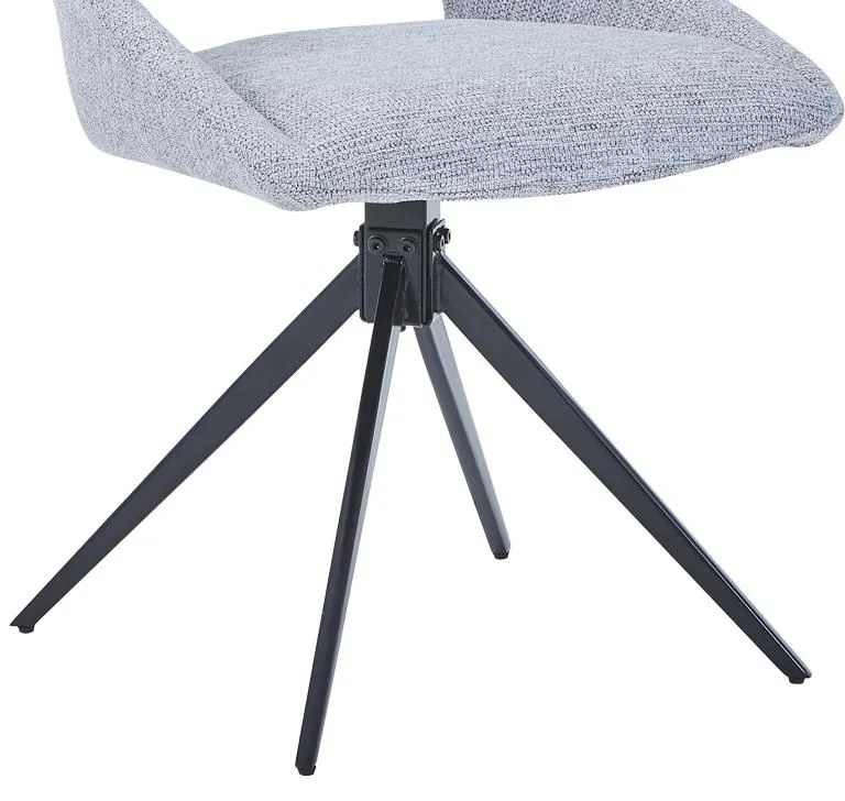 Καρέκλα περιστρεφόμενη Luciano I σε γκρι ύφασμα-πόδι μεταλλικό μαύρο 52.5x54x85εκ 52.5x54x85 εκ.