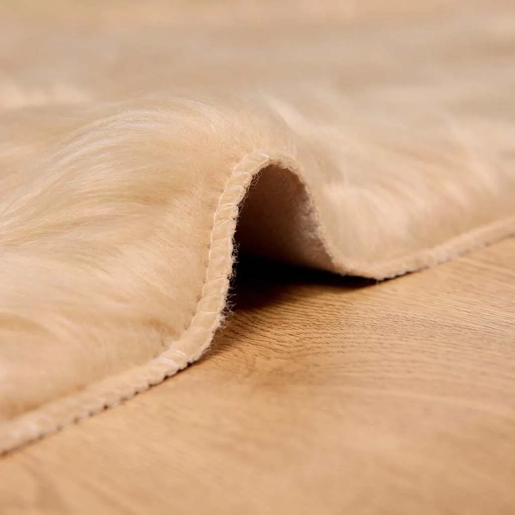 vidaXL Ψεύτικο Δέρμα Προβάτου Χαλί Tafalla Μπεζ 80 x 200 cm
