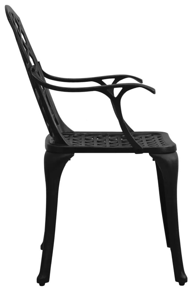 vidaXL Καρέκλες Κήπου 6 τεμ. Μαύρες από Χυτό Αλουμίνιο