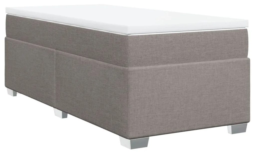 vidaXL Κρεβάτι Boxspring με Στρώμα Taupe 80x200 εκ. Υφασμάτινο