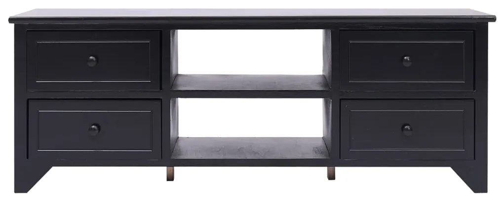 vidaXL Έπιπλο Τηλεόρασης Μαύρο 108x30x40 εκ. από Μασίφ Ξύλο Παυλώνιας