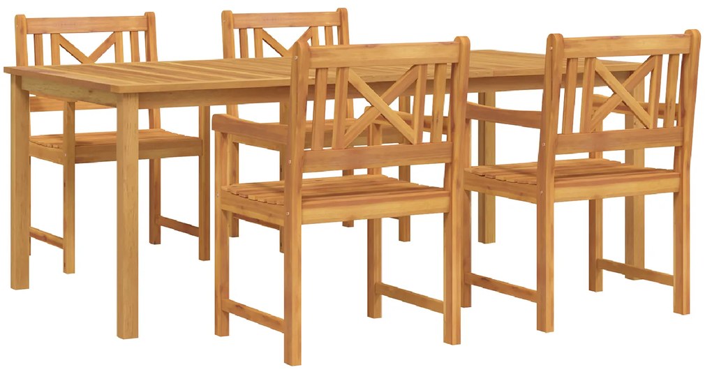 vidaXL Σέτ φαγητού για κήπο 5 pcs Καφέ Μασίφ ξύλο ακακίας