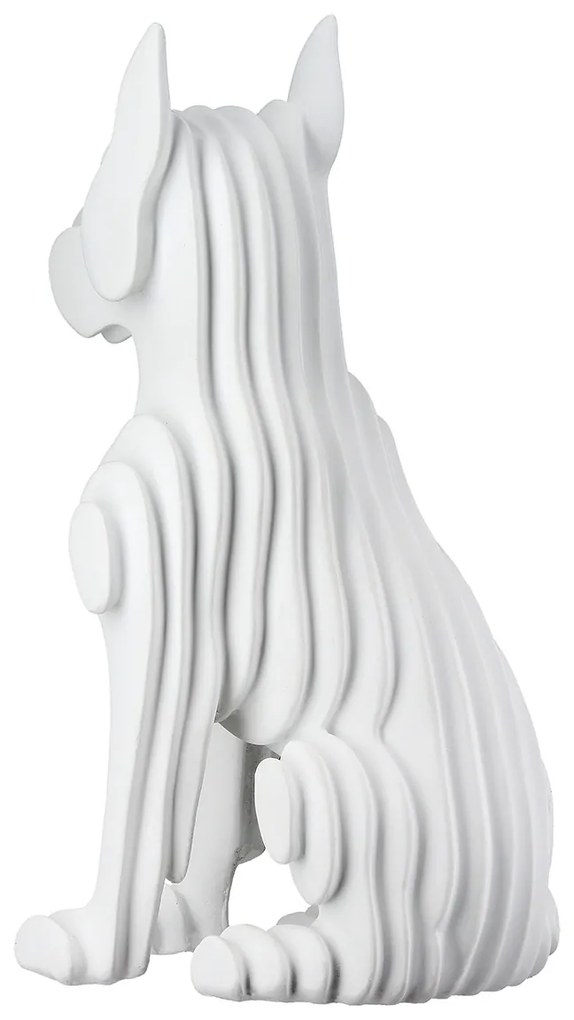 Figure Dog Synthetic Resin White 8X12X22Cm 8X12X22Cm