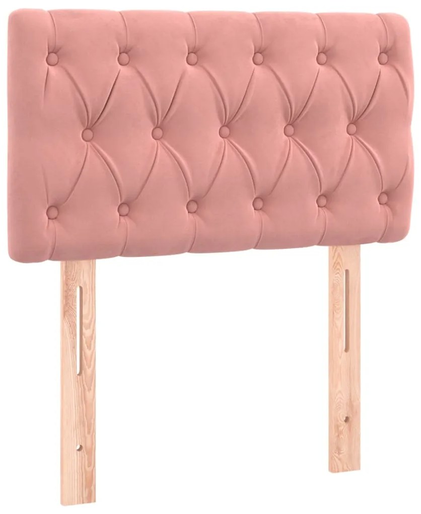 vidaXL Κεφαλάρι Κρεβατιού LED Ροζ 80x7x78/88 εκ. Βελούδινο