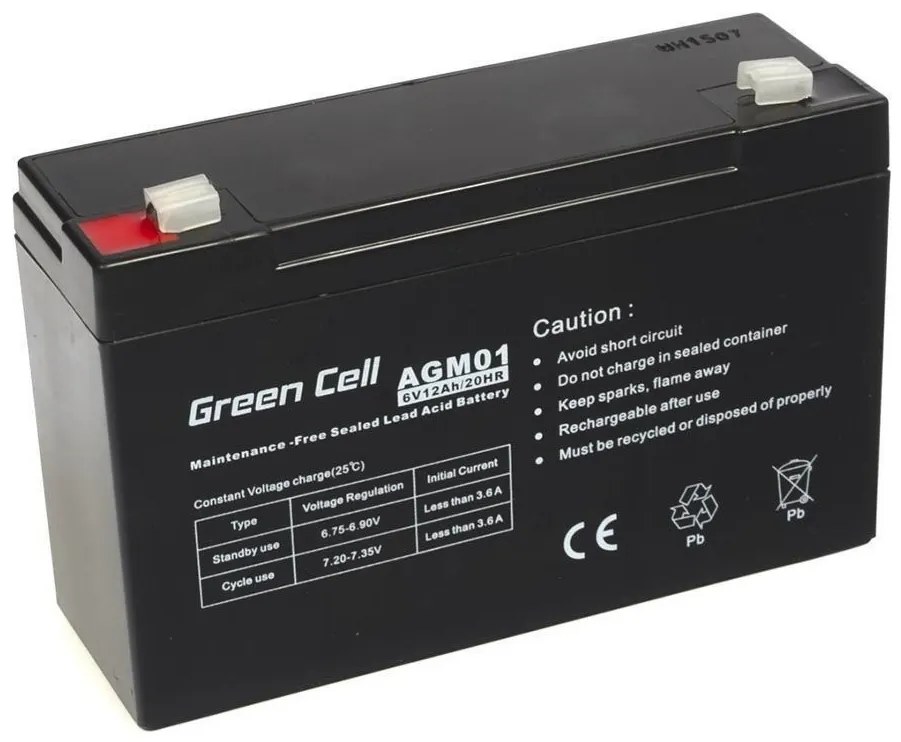 Μπαταρία για UPS Green Cell AGM01 AGM (6V 12Ah) 1.84kg 151mm x50mm x 94mm