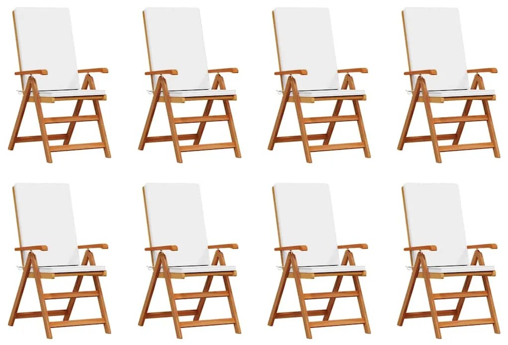 vidaXL Καρέκλα Κήπου 8 pcs Καφέ 57 x 71.5 x 104εκ Μασίφ ξύλο teak
