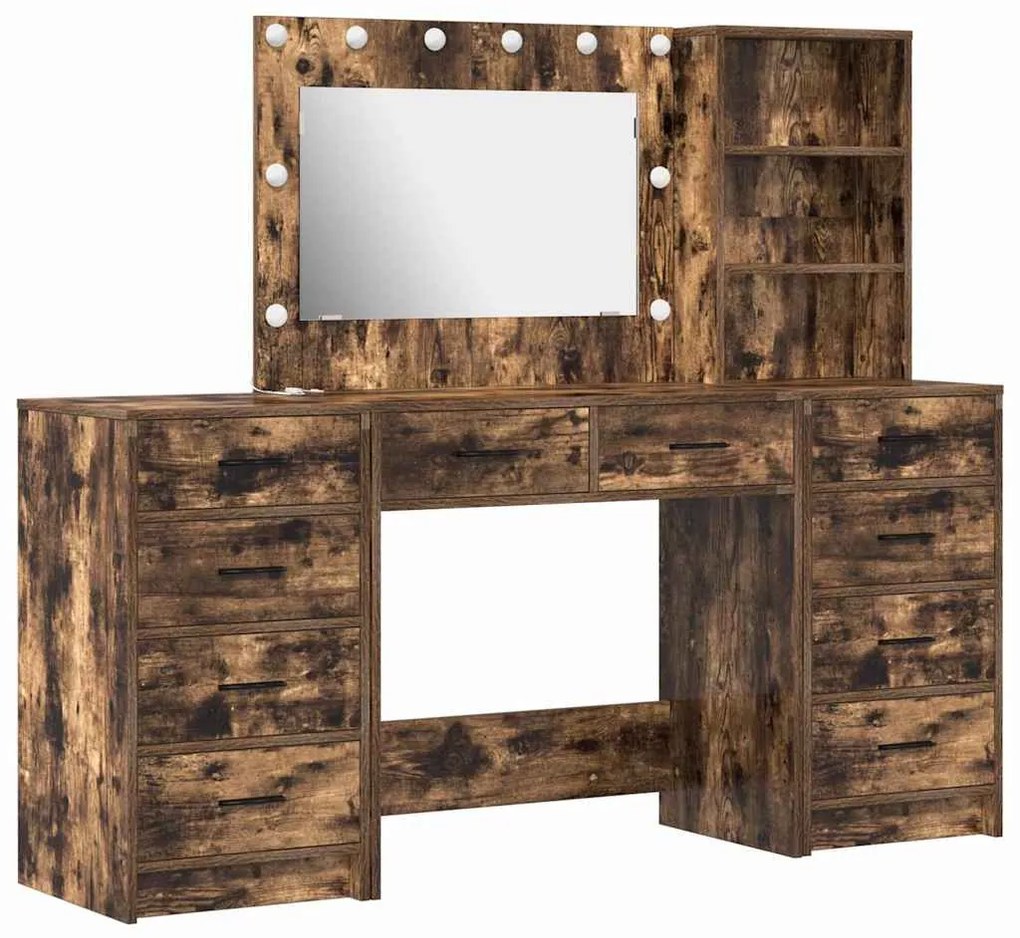 vidaXL Τραπέζι περιποίησης με συρτάρι 3 pcs Καφέ 40 x 41 x 135 εκ.