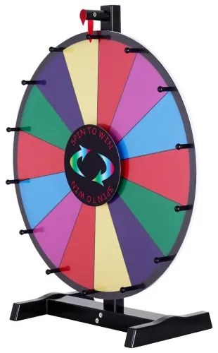 VEVOR 24 inch Spinning Prize Wheel, 14 Slots Tabletop Spinner, Heavy Duty Roulette Wheel with a Dry Erase and 2 Markers, Win Fortune Spin Games in Party Pub Trade Show Carnival