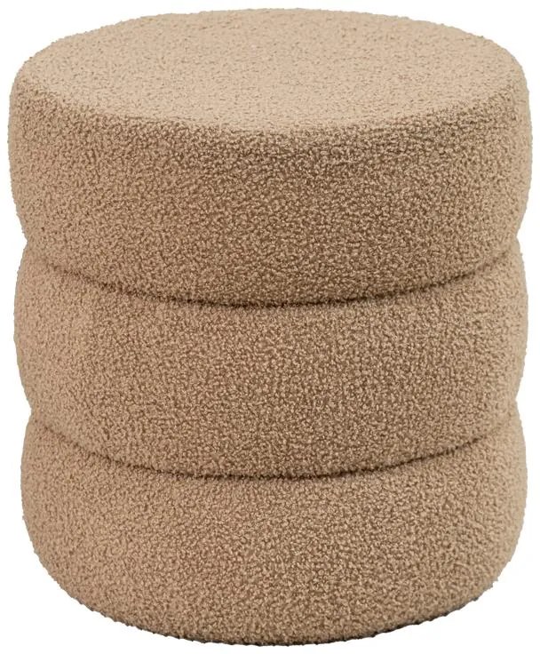 Σκαμπό-πουφ Kioto μπουκλέ καφέ Φ40x40εκ 40x40x40 εκ.