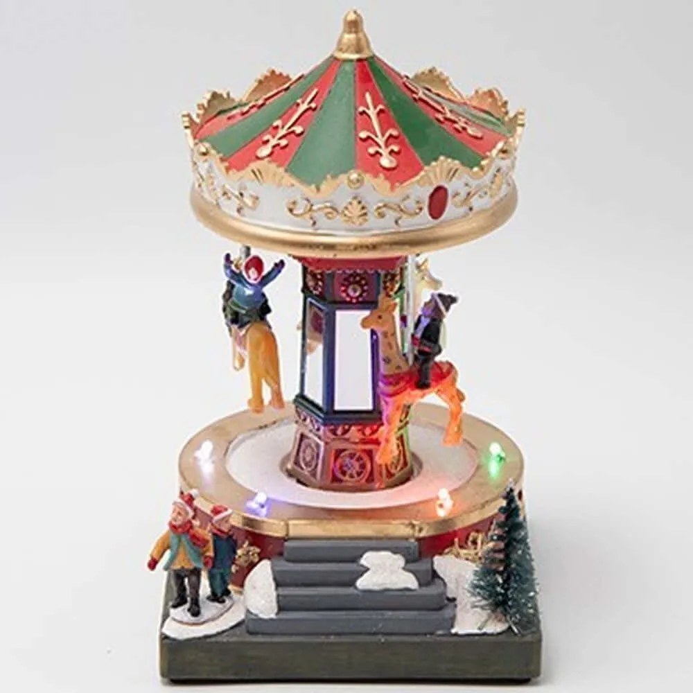 Διακοσμητικό Καρουζέλ Με Φως 600-48104 12x13x18,5cm Με Μπαταρίες Multi
