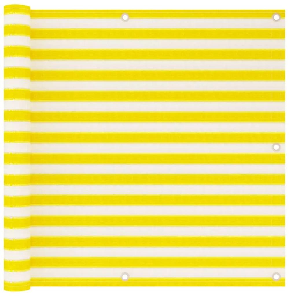 Διαχωριστικό Βεράντας Κίτρινο / Λευκό 90 x 500 εκ. από HDPE