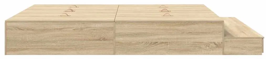 vidaXL Κρεβάτι με αποθηκευτικό χώρο Δρύς Sonoma 236.5 x 180 x 31.5 εκ