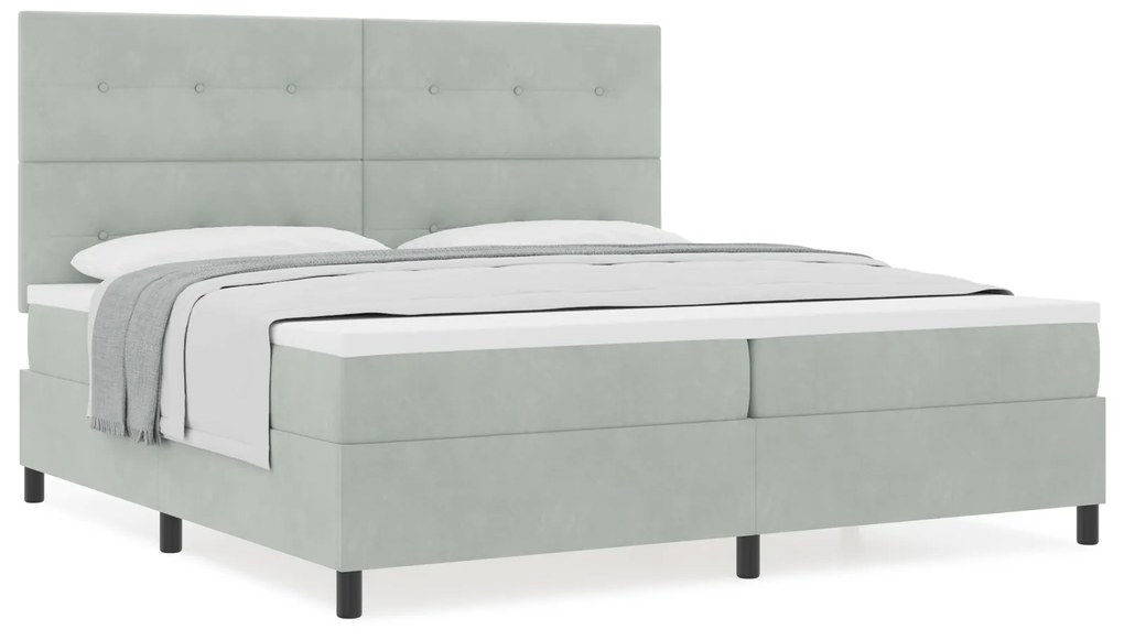 vidaXL Κρεβάτι με στρώμα Φωτεινό Γκρι 200x200 cm Βελούδο