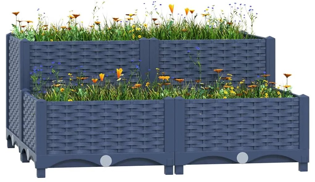 vidaXL Ζαρντινιέρα 80 x 80 x 38 εκ. από Πολυπροπυλένιο