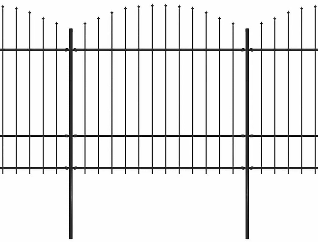 vidaXL Κάγκελα Περίφραξης με Λόγχες Μαύρα (1,5-1,75)x10,2 μ. Ατσάλινα
