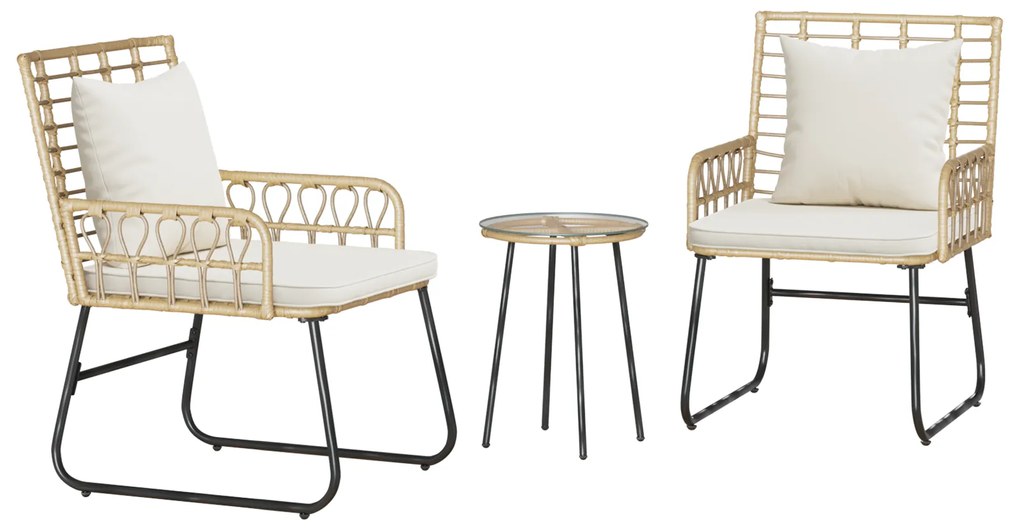 vidaXL Σέτ φαγητού για κήπο 3 pcs Μαύρο, Ανθρακί 35 x 35 x 45 εκ