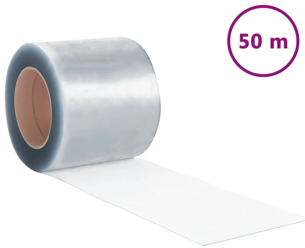 vidaXL Λωριδοκουρτίνα Διαφανής 50 μ. 200 χιλ. x 1,6 χιλ. από PVC