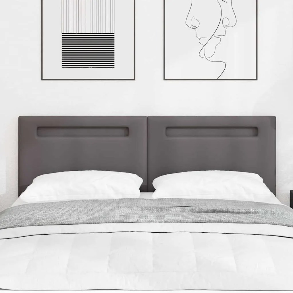 vidaXL Κεφαλάρι Επιτοίχιο με κεφαλάρι Γκρι 160 cm PVC