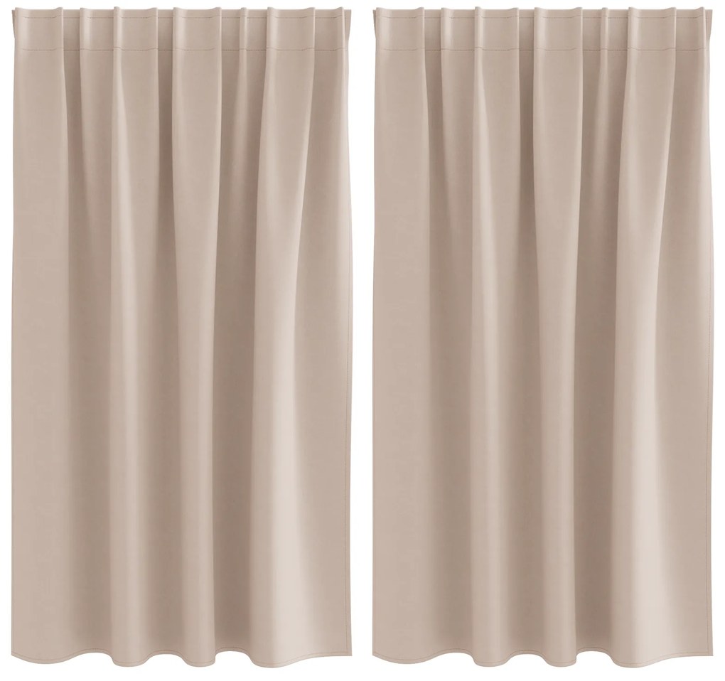 vidaXL Κουρτίνες με κουρτίνες 2 pcs Taupe 140 x 140 cm Πολυεστέρας