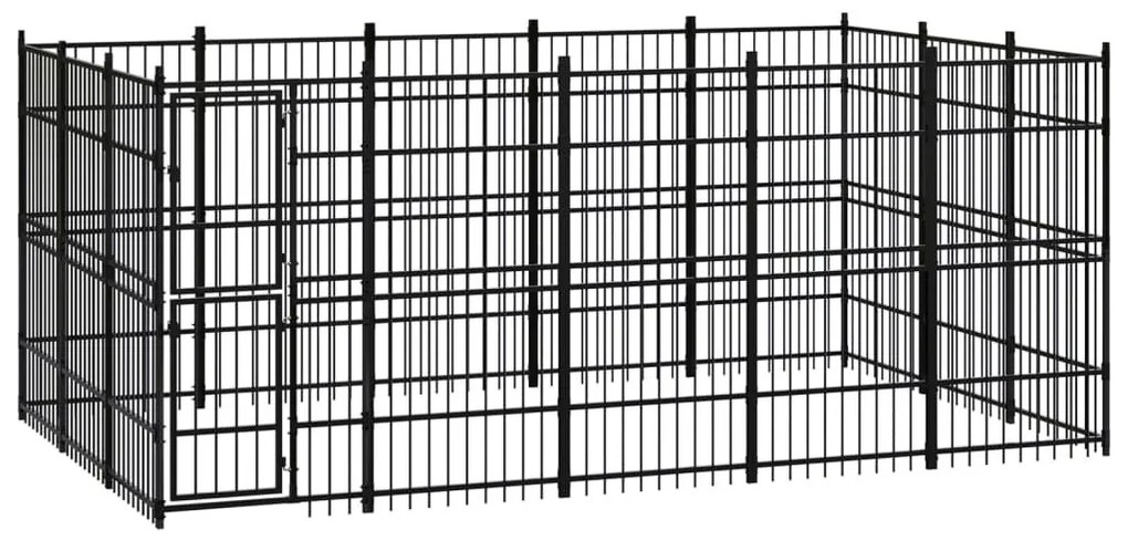 Κλουβί Σκύλου Εξωτερικού Χώρου 13,82 μ² από Ατσάλι - Μαύρο
