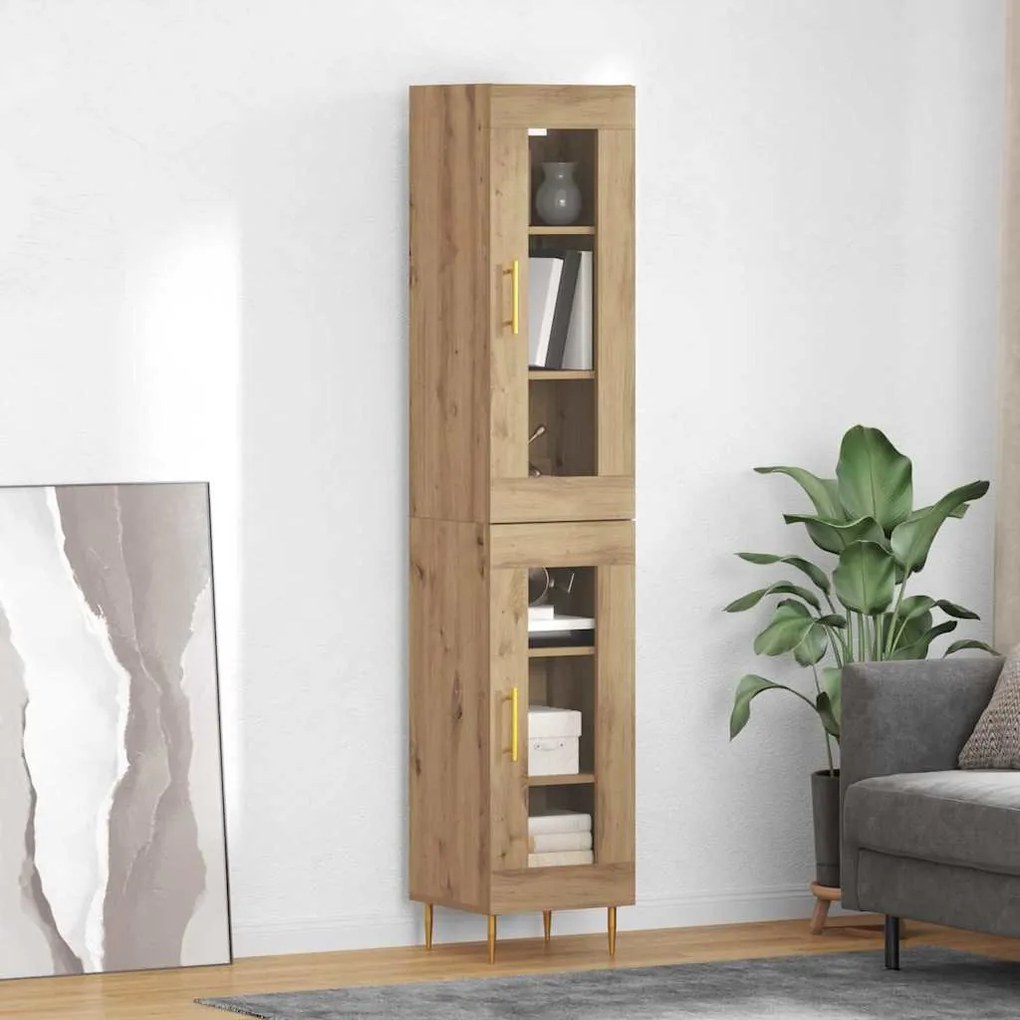 Highboard 2 pcs Artisan Oak Γυαλί