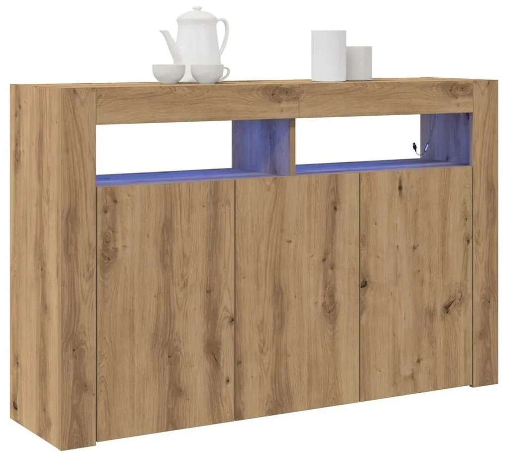 vidaXL Πλαϊνό γραφείο artisan δρυς 116 x 30 x 75 εκ.
