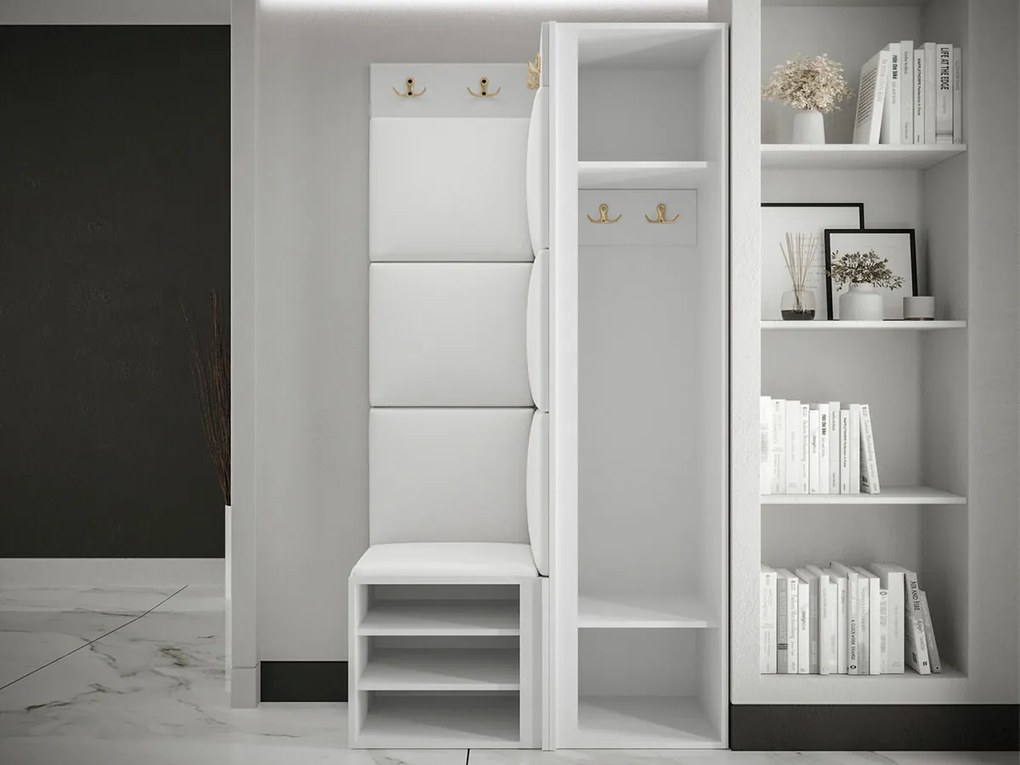 Σετ διαδρόμου Hartford 390, 186x82x46cm, Μαύρο, Ινοσανίδες μέσης πυκνότητας, Πλαστικοποιημένη μοριοσανίδα, Ταπισερί, Εντοιχισμένη, Τοίχου | Epipla1.gr