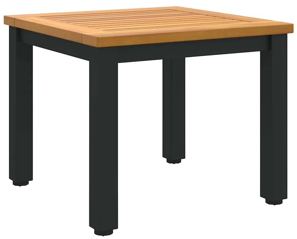 vidaXL Υπαίθρια Τραπέζια Φυσικό και μαύρο 45 x 45 x 38 εκ.