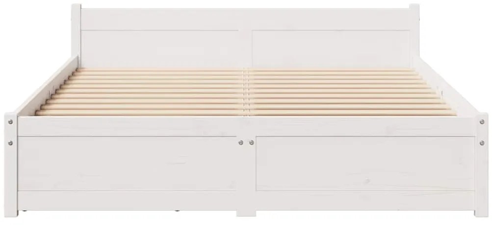 vidaXL Σκελετός Κρεβ. Χωρίς Στρώμα Λευκό 150x200 εκ Μασίφ Πεύκο