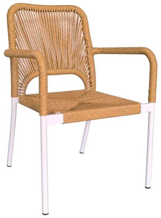 Τραπεζαρία Nares-Norture A σετ 5τεμ λευκό αλουμίνιο και plywood σε φυσική απόχρωση 140x80x72.5εκ 140x80x72.5 εκ.