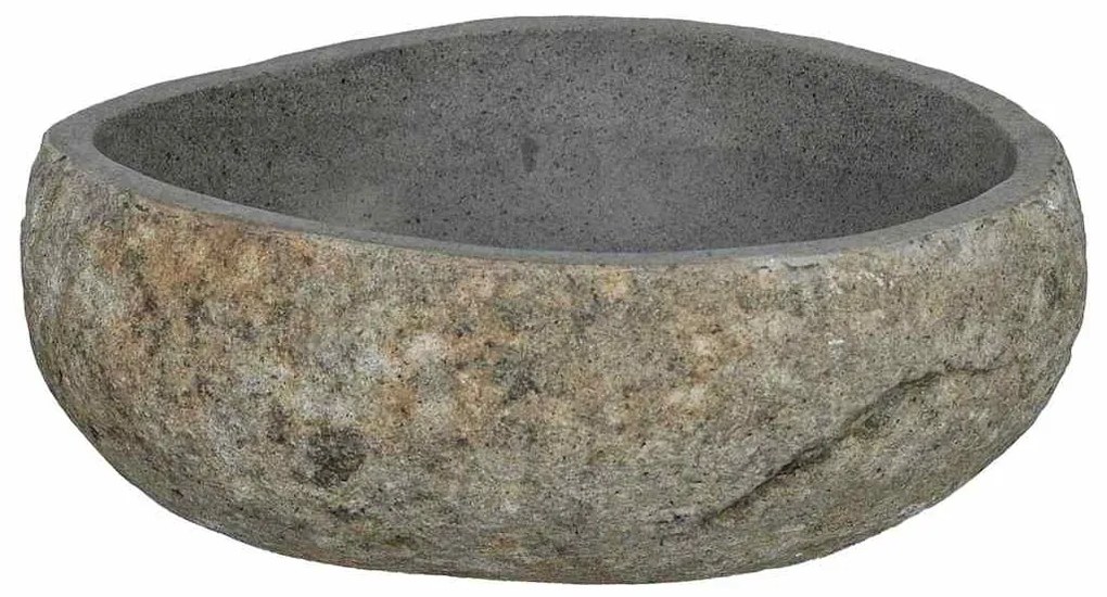 vidaXL Λεκάνη Ανοιχτό γκρι (38-45) x (30-35) x 15 εκ. Πέτρα Ποταμού