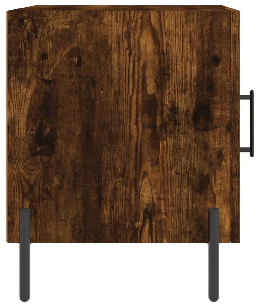 vidaXL Κομοδίνο Καπνιστή Δρυς 40 x 40 x 50 εκ. από Επεξεργασμένο Ξύλο