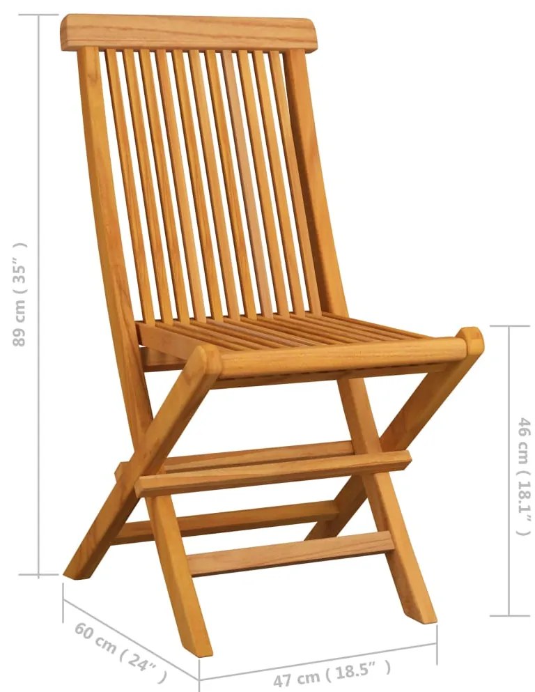 vidaXL Καρέκλες Κήπου Πτυσσόμενες 8 τεμ. από Μασίφ Ξύλο Teak