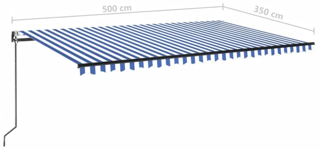 Τέντα Συρόμενη Αυτόματη Μπλε / Λευκό 500x350 εκ. 3069226