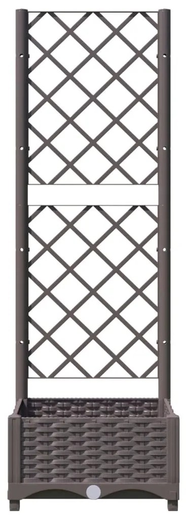 vidaXL Ζαρντινιέρα Κήπου με Καφασωτό Καφέ 40 x 40 x 121,5 εκ. από PP