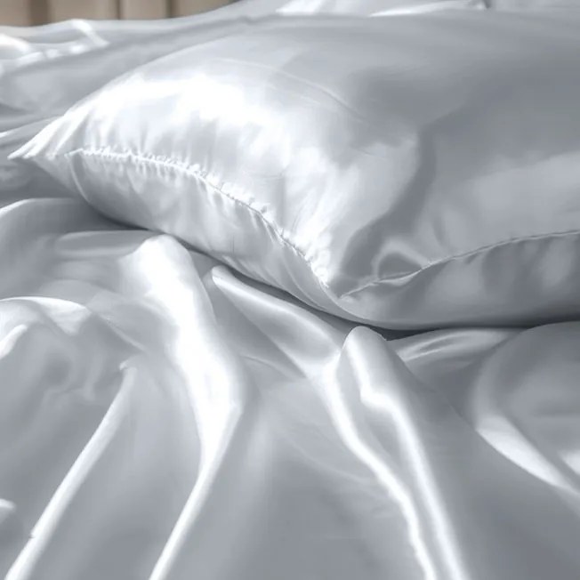 Μεταξωτή Μαξιλαροθήκη Φάκελος (50x70) Feel &amp; Touch Beauty Sleep Silver