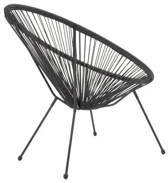 Καρέκλα - Πολυθρόνα κήπου Acapulco μαύρο μέταλλο-pe μαύρο 71x76x85 εκ. 71x78x85 εκ.