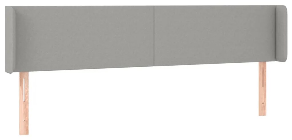 vidaXL Κεφαλάρι Κρεβατιού LED Ανοιχτό Γκρι 183x16x78/88 εκ. Υφασμάτινο
