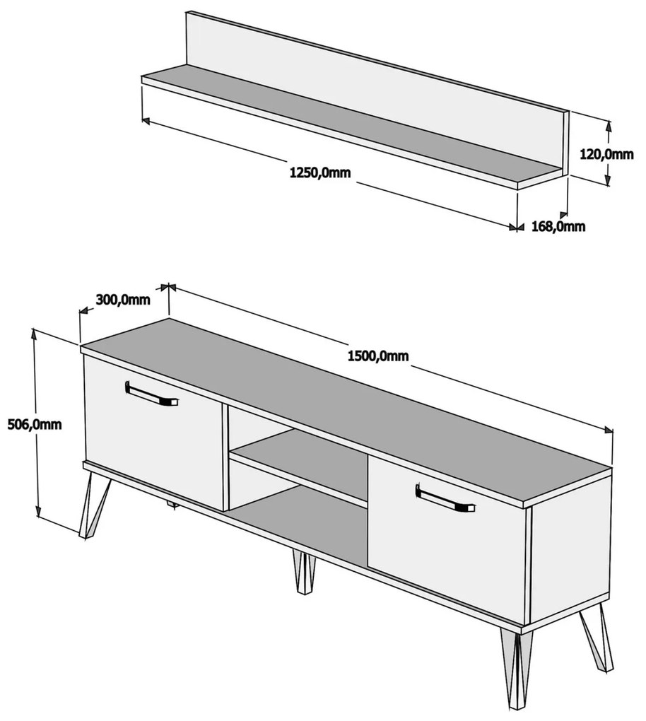 ΣΥΝΘΕΣΗ ΤΗΛΕΟΡΑΣΗΣ ΛΕΥΚΟ HM9231.01 150x30x50,6Y εκ.