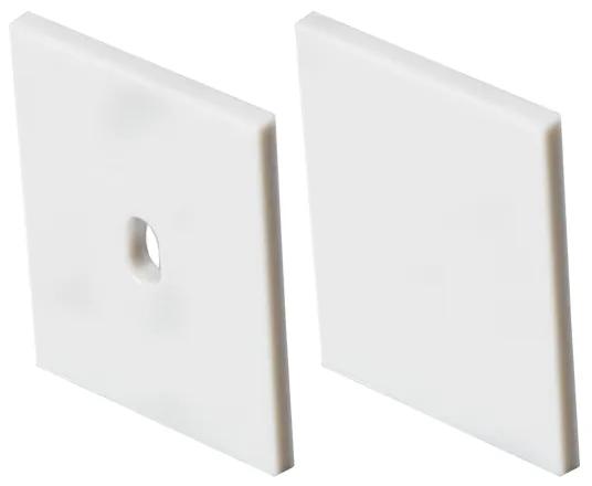 SET OF WHITE PLASTIC END CAPS FOR PROFILE P132, 1 WITHOUT HOLE &amp; 1 WITH HOLE ACA EP132