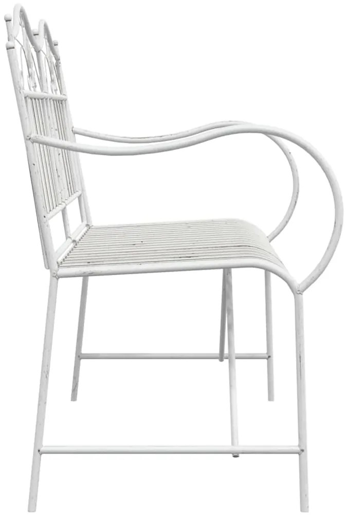 vidaXL Πάγκος Κήπου  Λευκός με Σχέδιο Σλαβήτη, 103,5 CM Χάλυβας