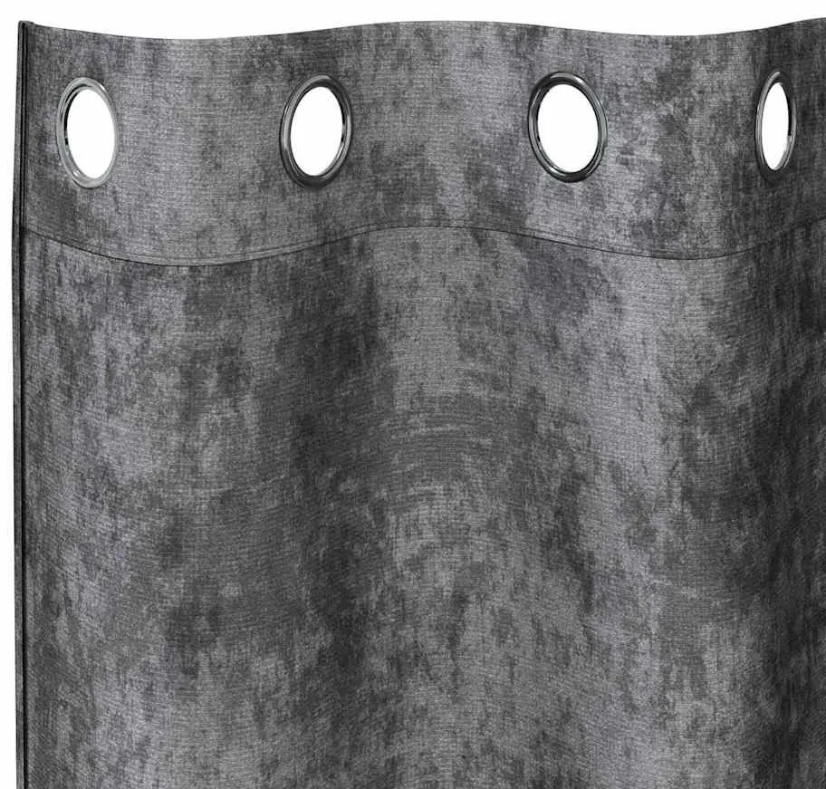 vidaXL Κουρτίνα με κουρτίνες 2 pcs Γκρι 140 x 140 cm Βελούδο