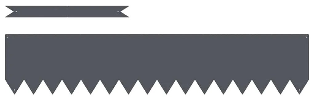 vidaXL Περίγραμμα γκαζόν 50 pcs Ανθρακί 100 x 0.05 x 20 εκ