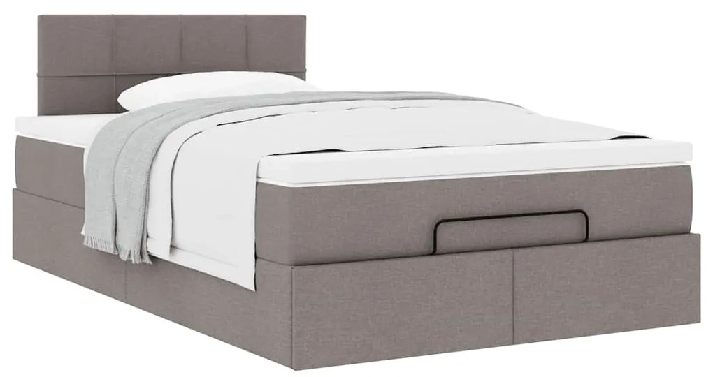 vidaXL Οθωμανικό κρεβάτι με στρώμα Taupe 120x190 cm Ύφασμα