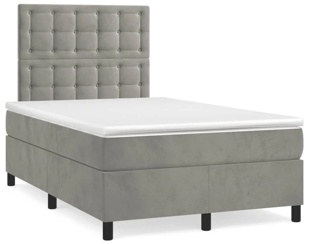 ΚΡΕΒΑΤΙ BOXSPRING ΜΕ ΣΤΡΩΜΑ ΑΝΟΙΧΤΟ ΓΚΡΙ 120X190 ΕΚ. ΒΕΛΟΥΔΙΝΟ 3270019