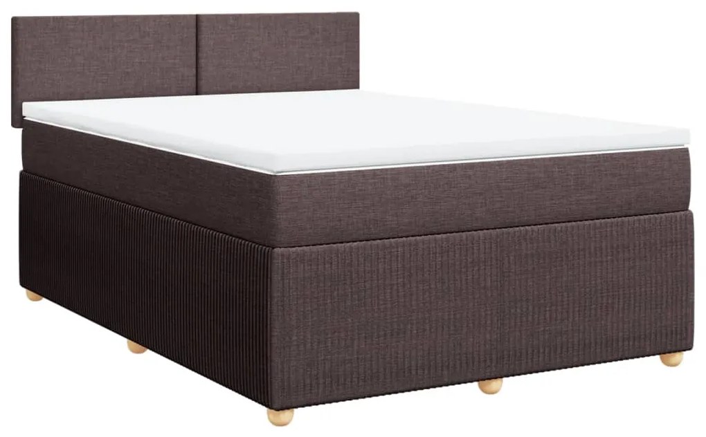 ΚΡΕΒΑΤΙ BOXSPRING ΜΕ ΣΤΡΩΜΑ ΣΚΟΥΡΟ ΚΑΦΕ 140X190 ΕΚ. ΥΦΑΣΜΑΤΙΝΟ 3289747