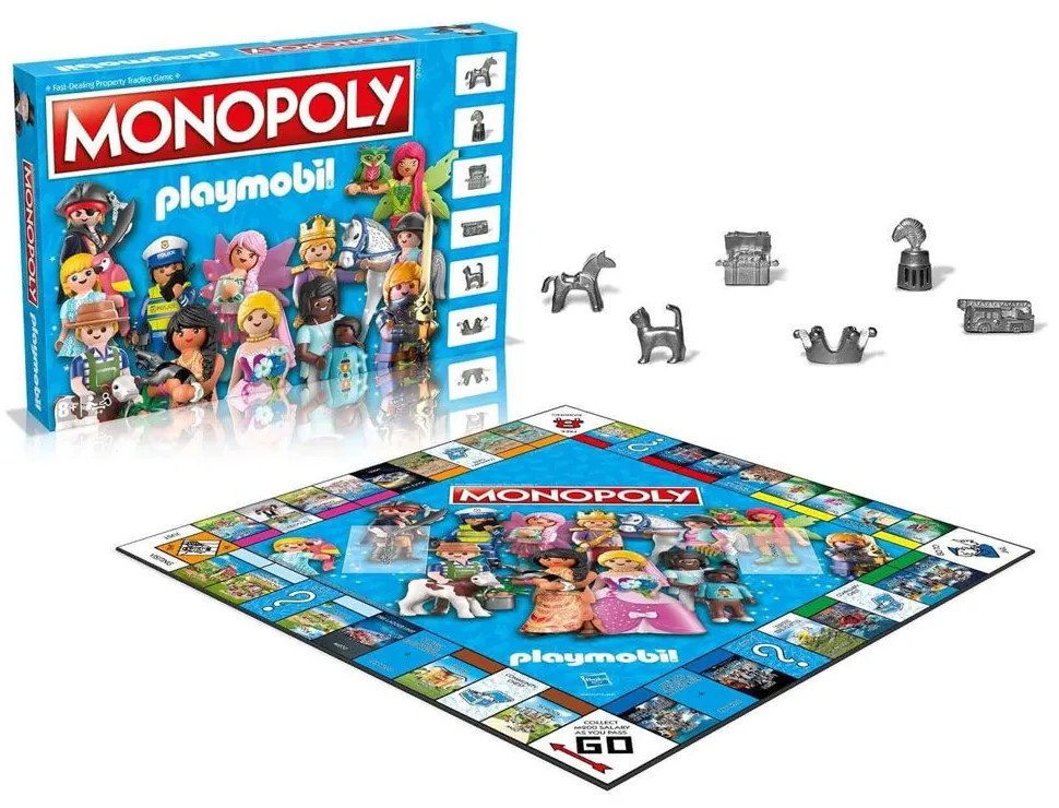 Επιτραπέζιο Παιχνίδι Monopoly - Playmobil WM03715-EN1 (Αγγλική Γλώσσα) Για 2-6 Παίκτες 8 Ετών+ Multicolor Winning Moves